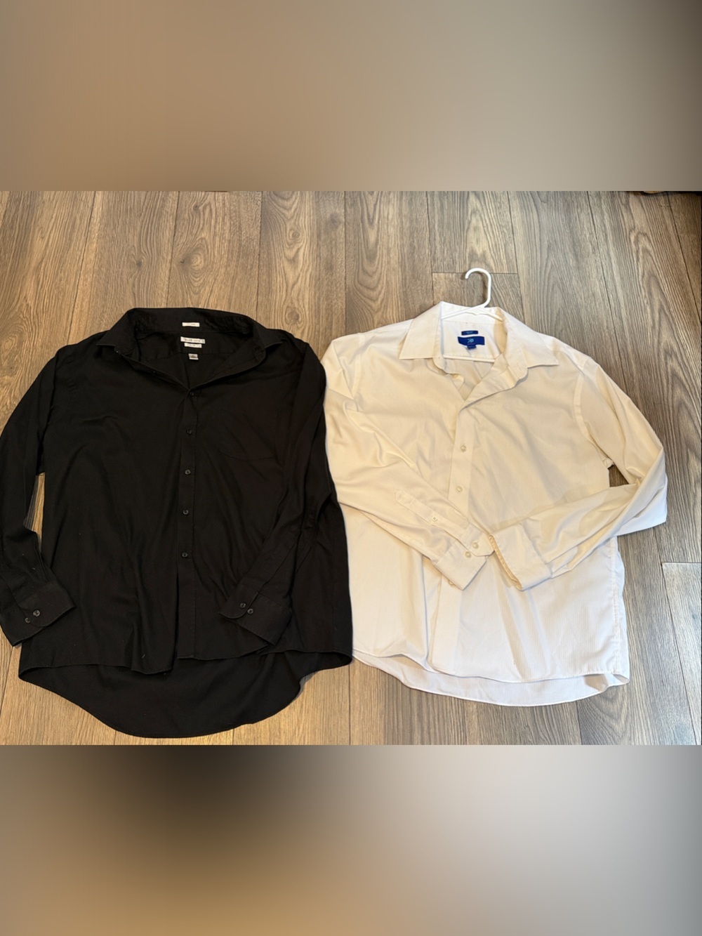Source Unknown Black and White Men's Dress Shirt Duo